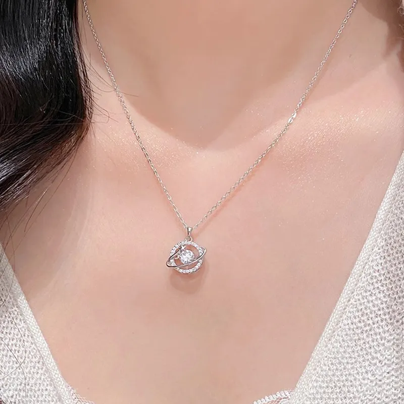 Heart Grass 925 Sterling Silver Necklaces Women's-3