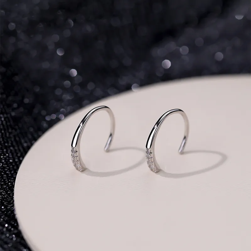 Heart Grass S925 Silver Stud Earrings Women's-1