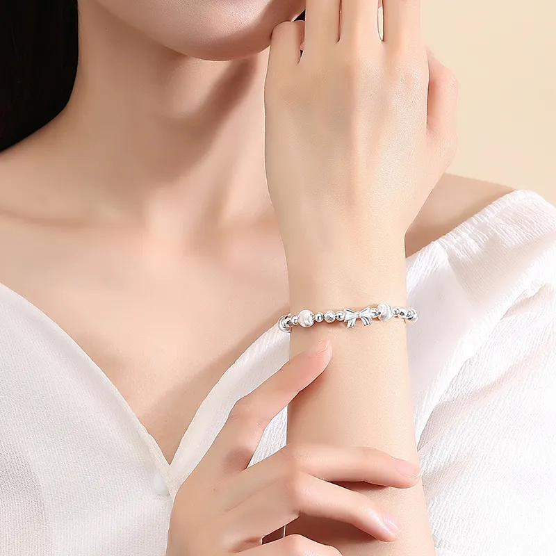 Heart Grass 999 Fine Silver Pure Silver Bracelets Women's-3