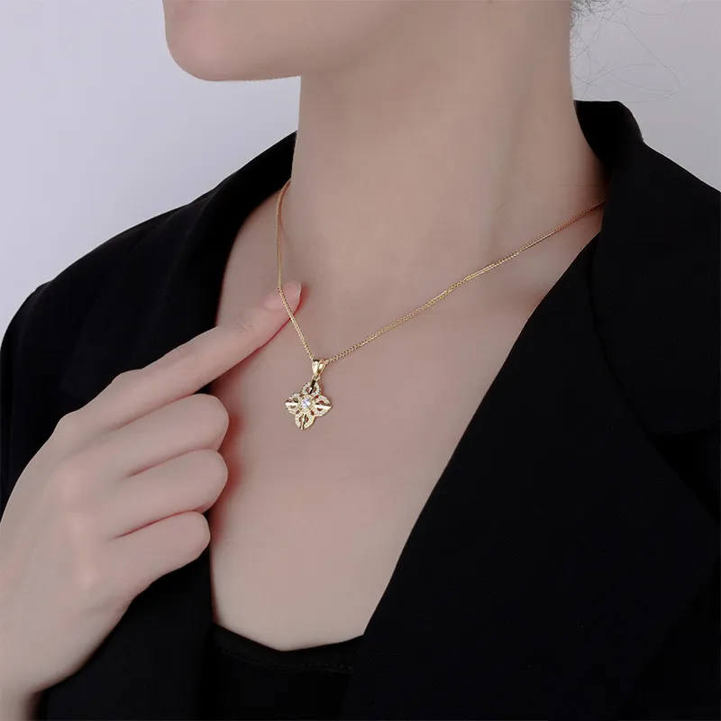 Heart Grass 999 Fine Silver Necklaces Women's-3