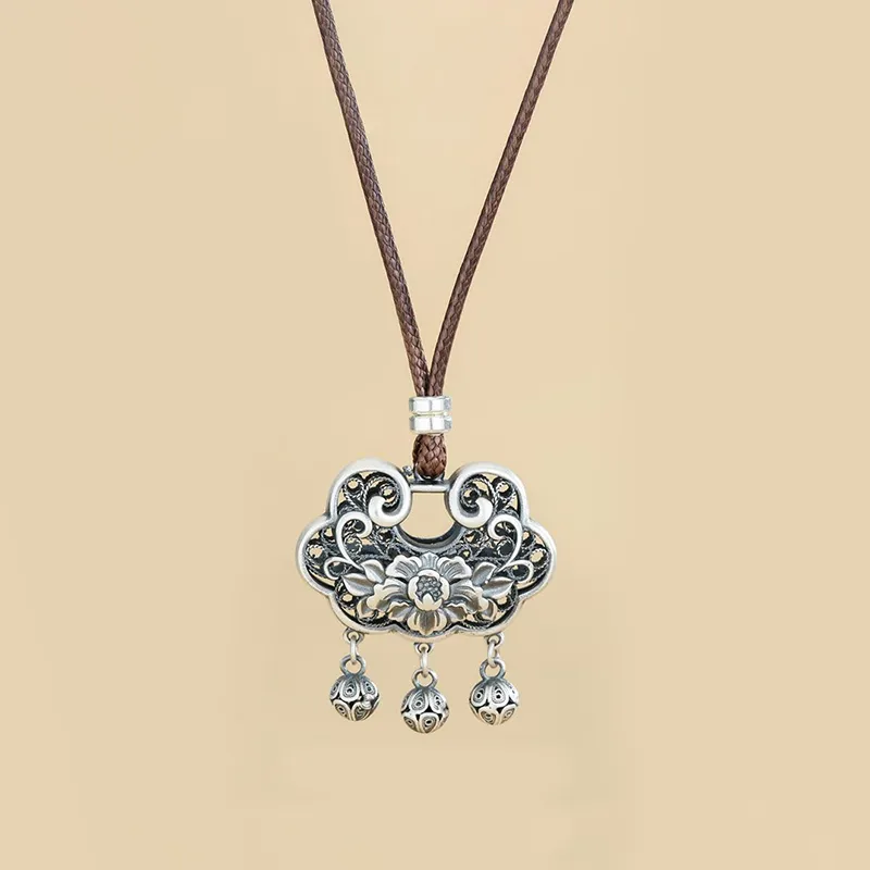 Heart Grass 999 Fine Silver Necklaces Women's-1