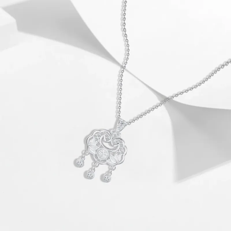 Heart Grass 999 Fine Silver Necklaces Women's-2
