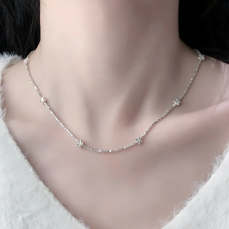 Heart Grass S925 Silver Necklaces Women's-3