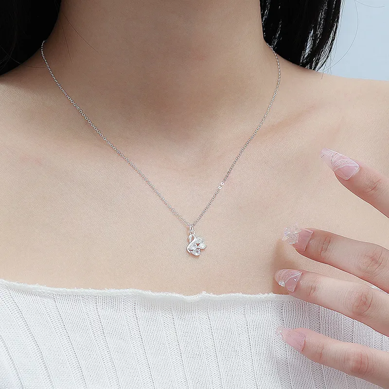 Heart Grass 999 Fine Silver Necklaces Women's-4