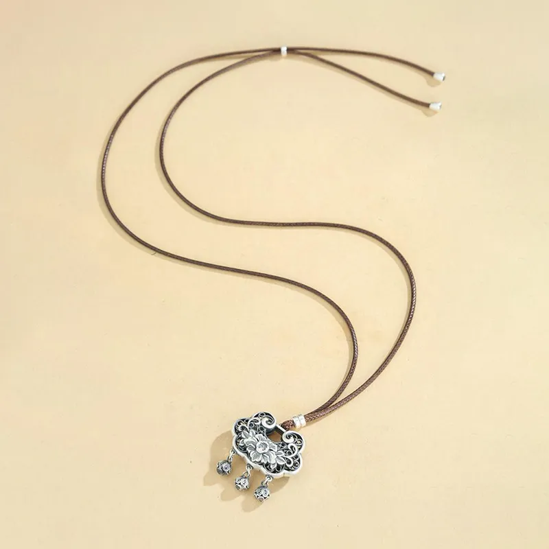 Heart Grass 999 Fine Silver Necklaces Women's-3