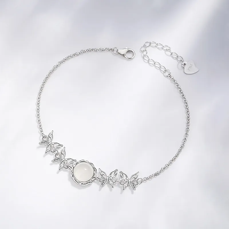 Heart Grass S925 Silver Bracelets Women's-4