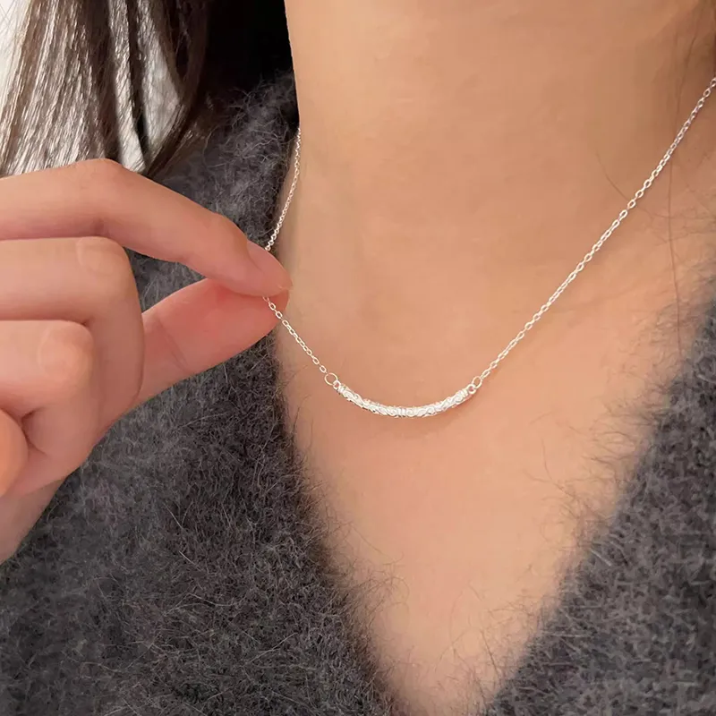 Heart Grass S925 Silver Necklaces Women's-4