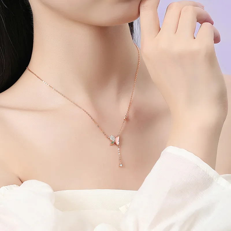 Heart Grass S925 Silver Necklaces Women's-3
