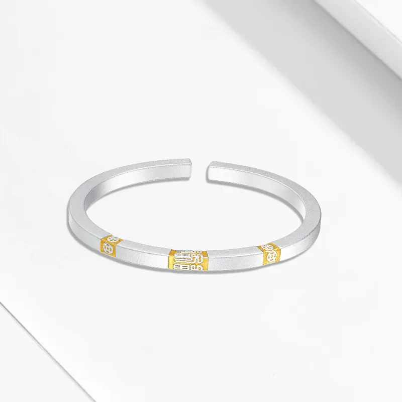 Heart Grass 999 Fine Silver Bangles Women's-2
