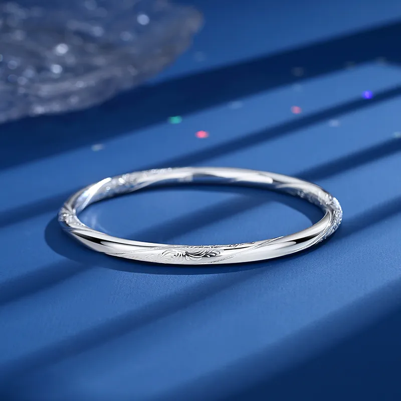 Heart Grass 999 Fine Silver Sterling Silver Bracelets Women's-1