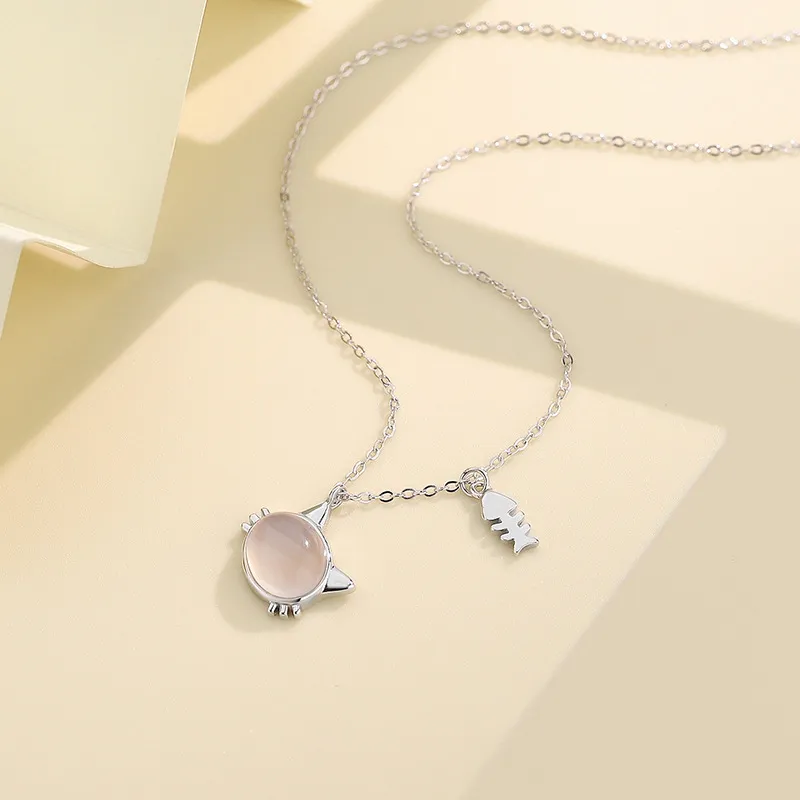 Heart Grass Chalcedony Necklaces Women's-4