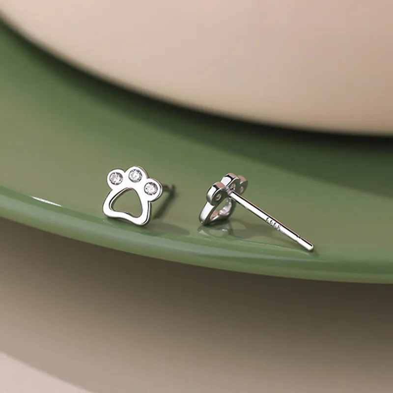 Heart Grass 999 Fine Silver Stud Earrings Women's-2