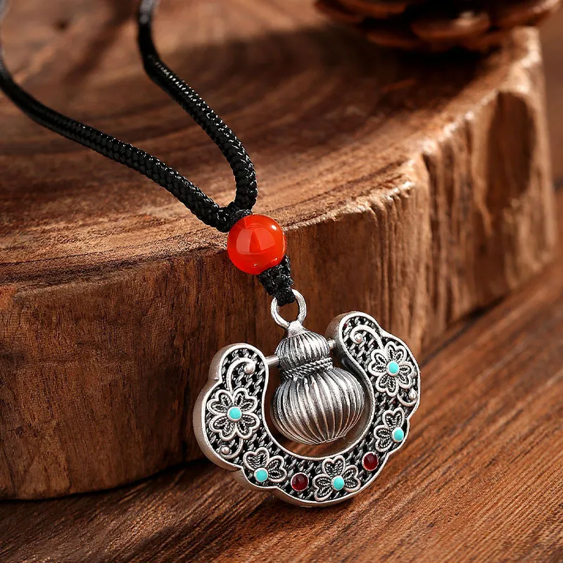 Heart Grass 999 Fine Silver Necklaces Women's-2