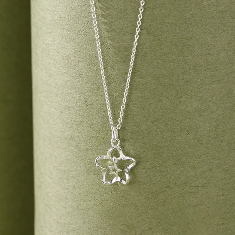 Heart Grass 999 Fine Silver Necklaces Women's-2