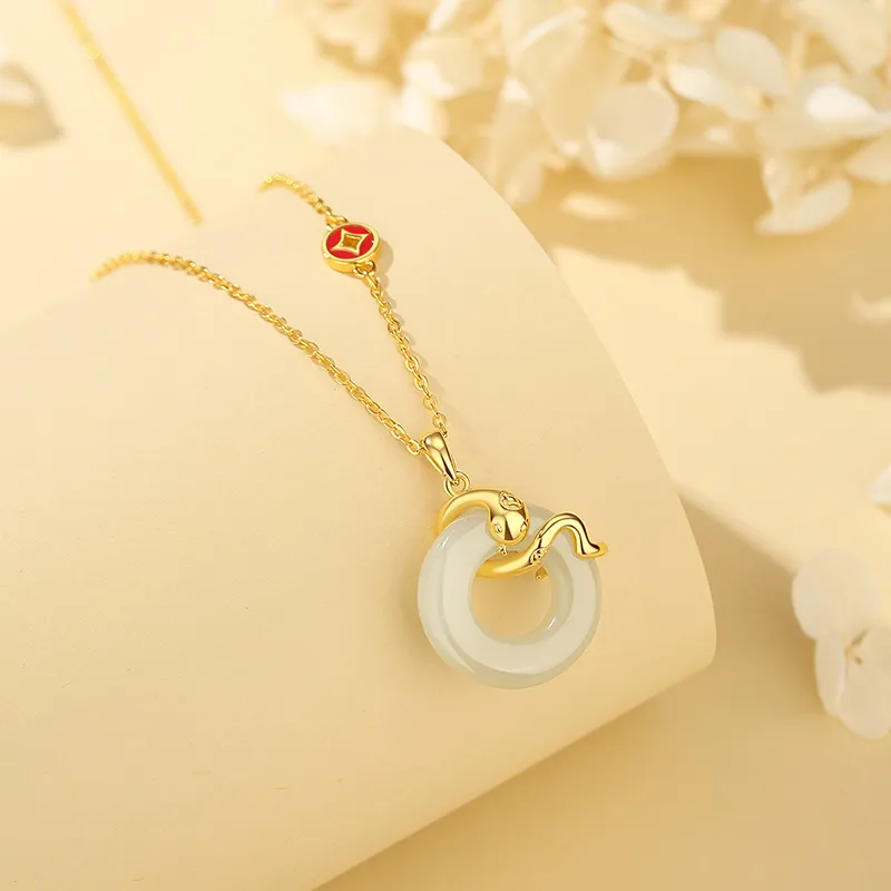 Heart Grass Chalcedony Necklaces Women's-5