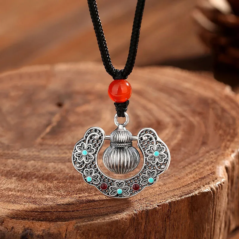 Heart Grass 999 Fine Silver Necklaces Women's-1