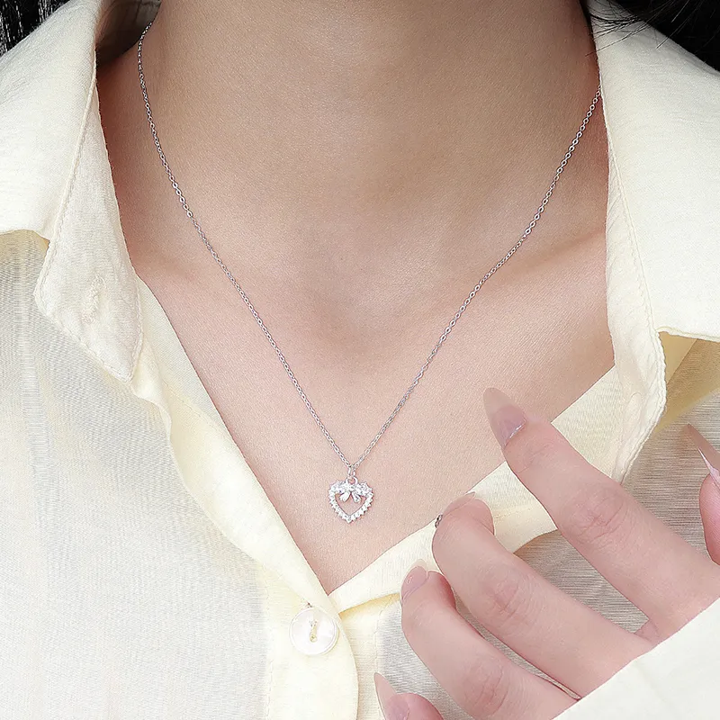 Heart Grass 999 Fine Silver Necklaces Women's-4