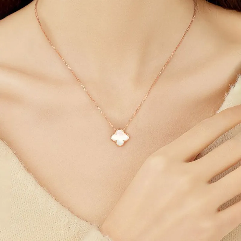 Heart Grass S925 Silver Necklaces Women's-3