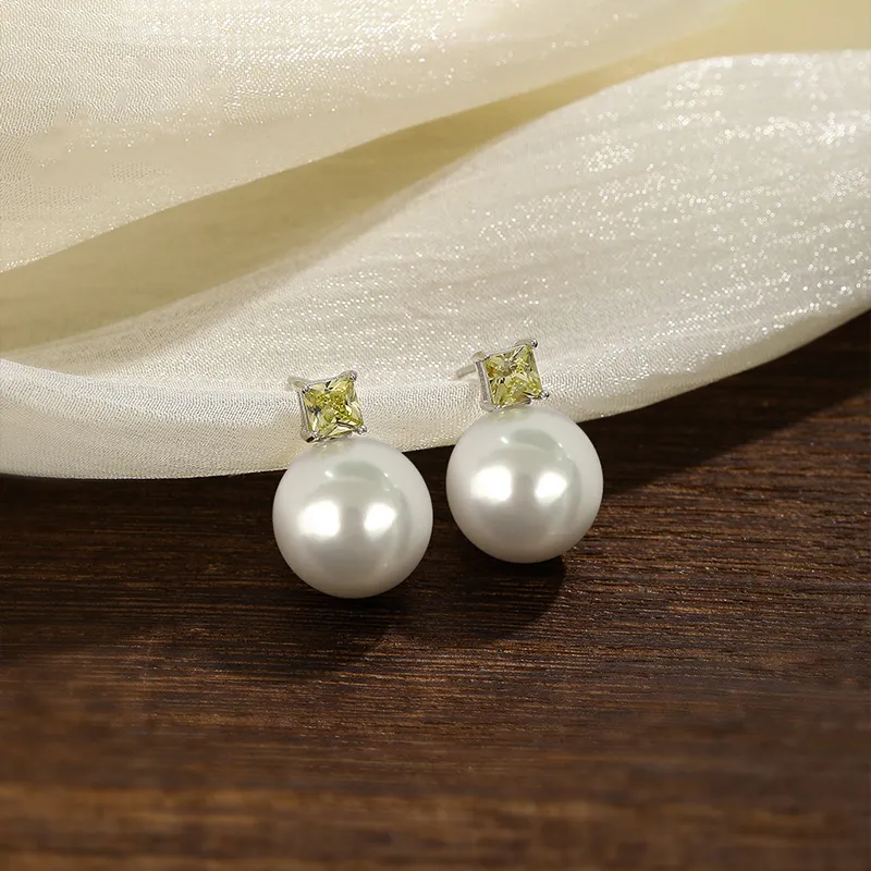 Heart Grass S925 Silver Stud Earrings Women's-1