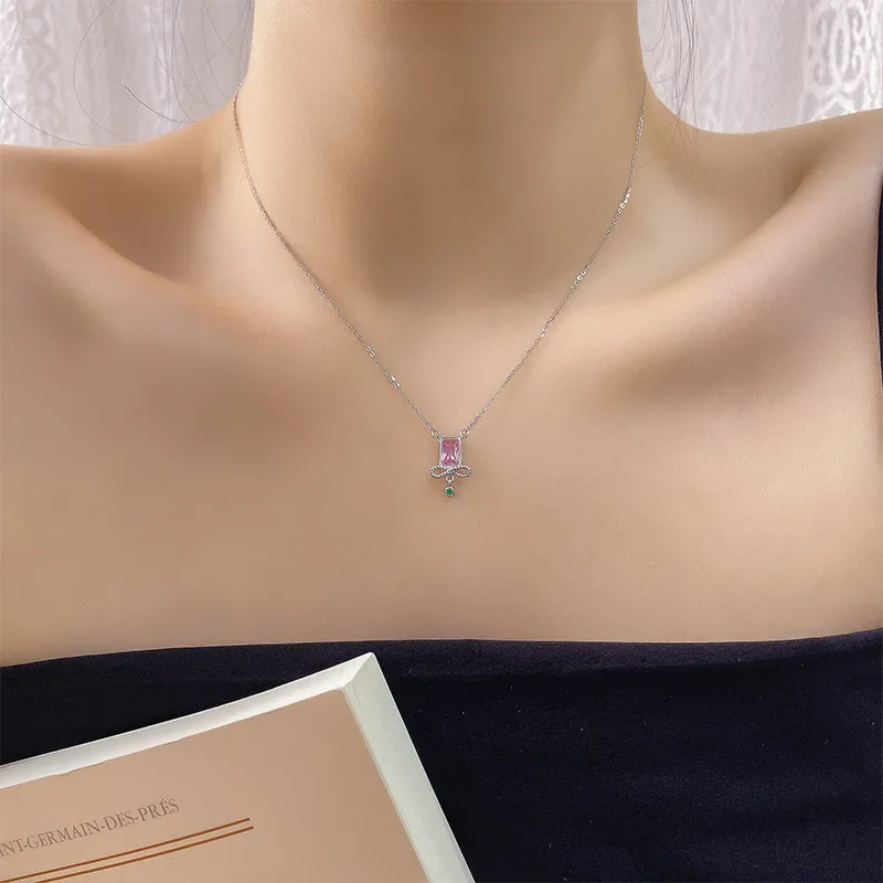 Heart Grass S925 Silver Necklaces Women's-3