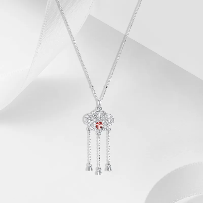 Heart Grass S925 Silver Necklaces Women's-1