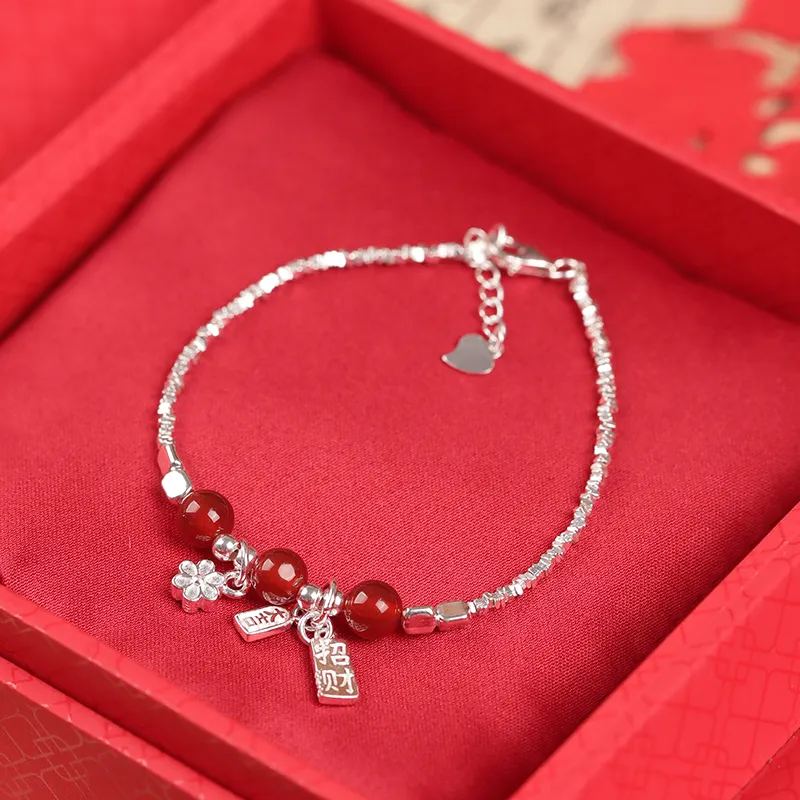 Heart Grass S925 Silver Bracelets Women's-4