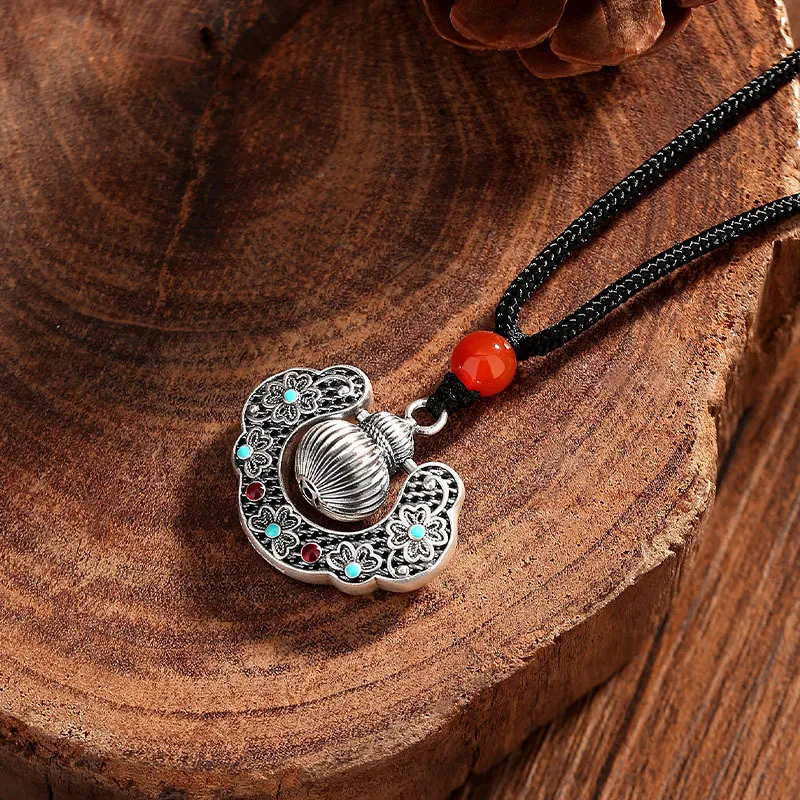 Heart Grass 999 Fine Silver Necklaces Women's-3