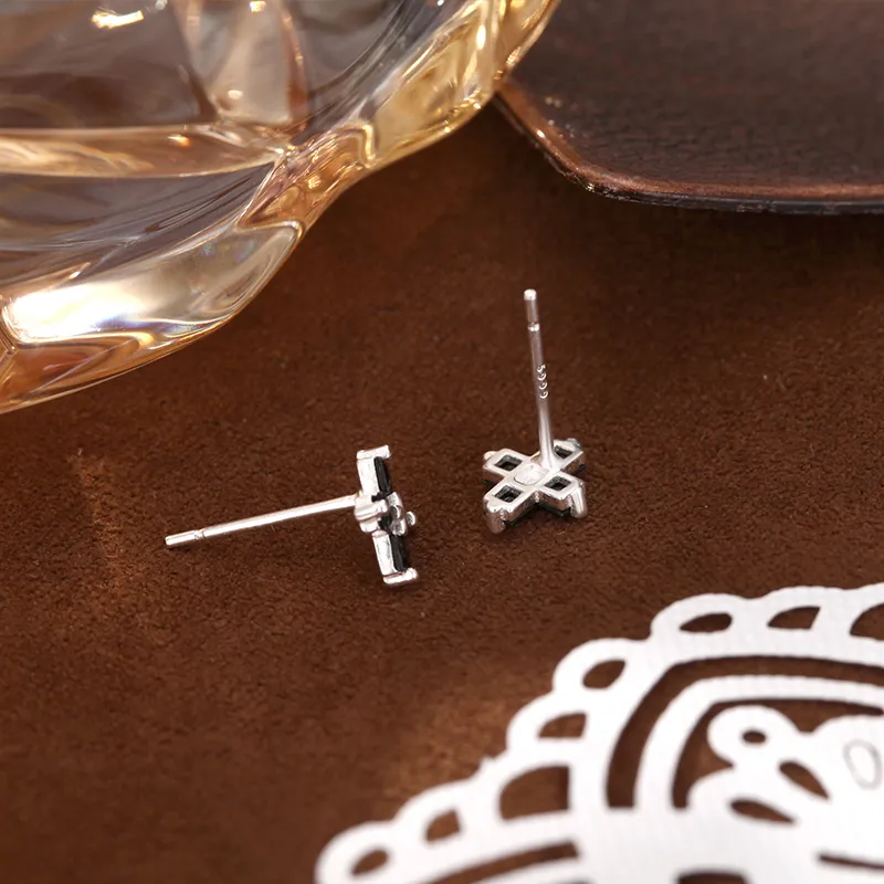 Heart Grass 999 Fine Silver Stud Earrings Women's-2