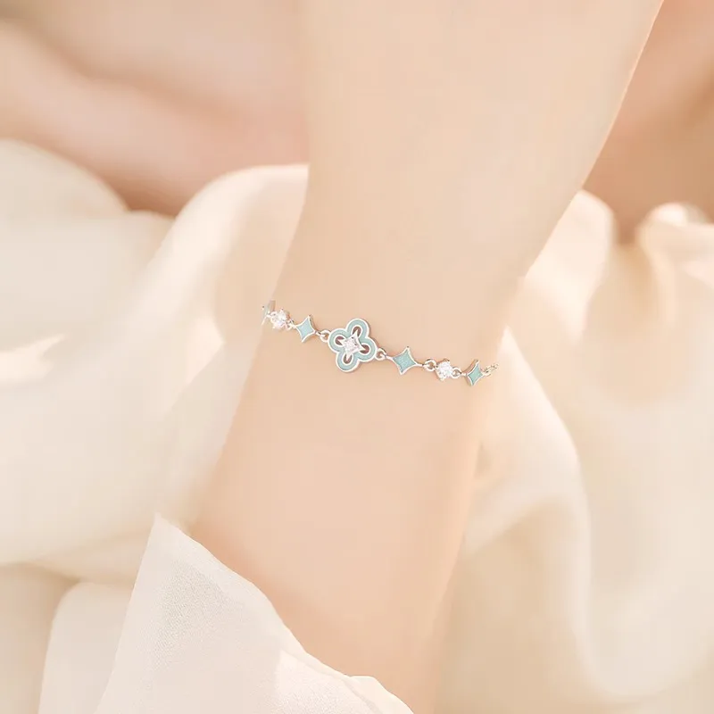 Heart Grass S925 Silver Bracelets Women's-3