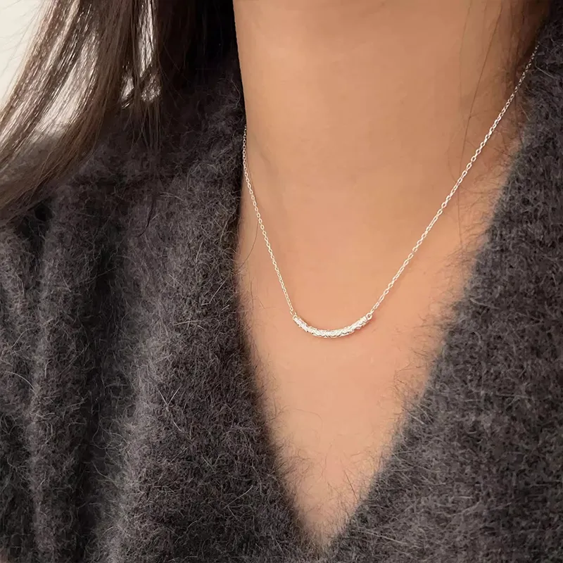 Heart Grass S925 Silver Necklaces Women's-3