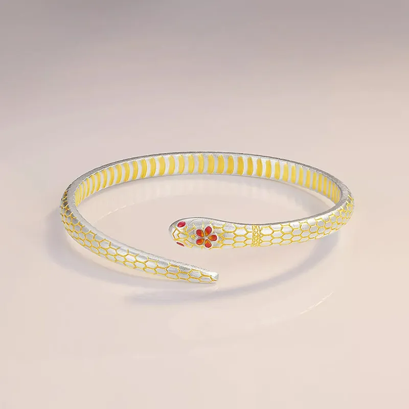 Heart Grass 999 Fine Silver Bangles Women's-1