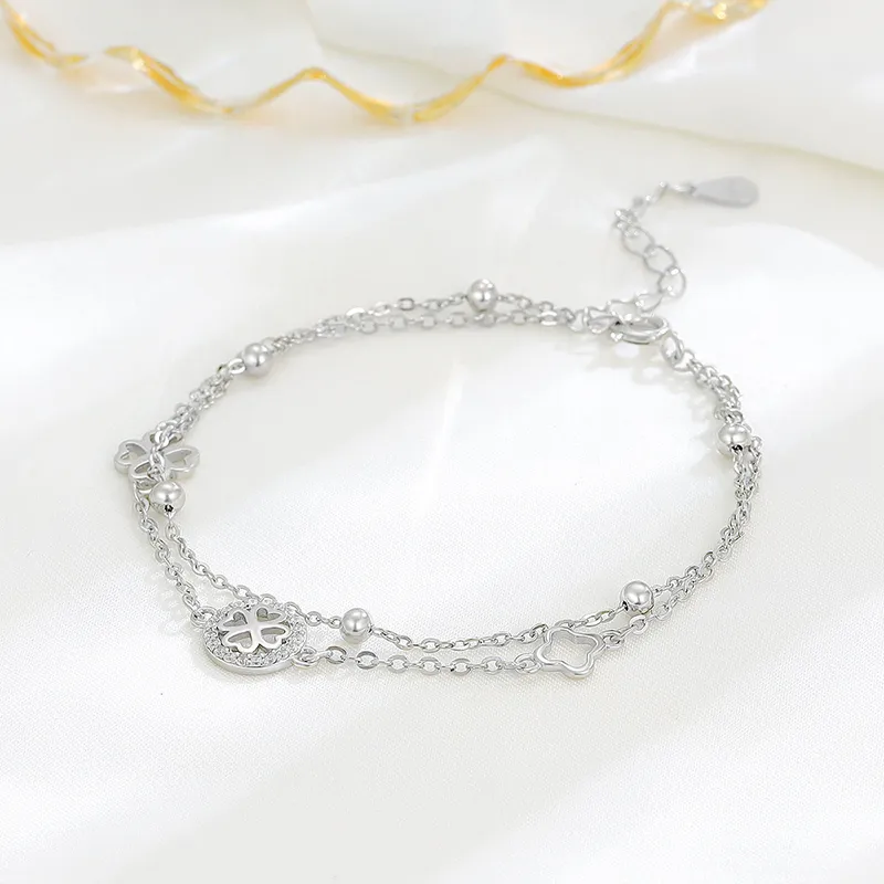 Heart Grass S925 Silver Bracelets Women's-2