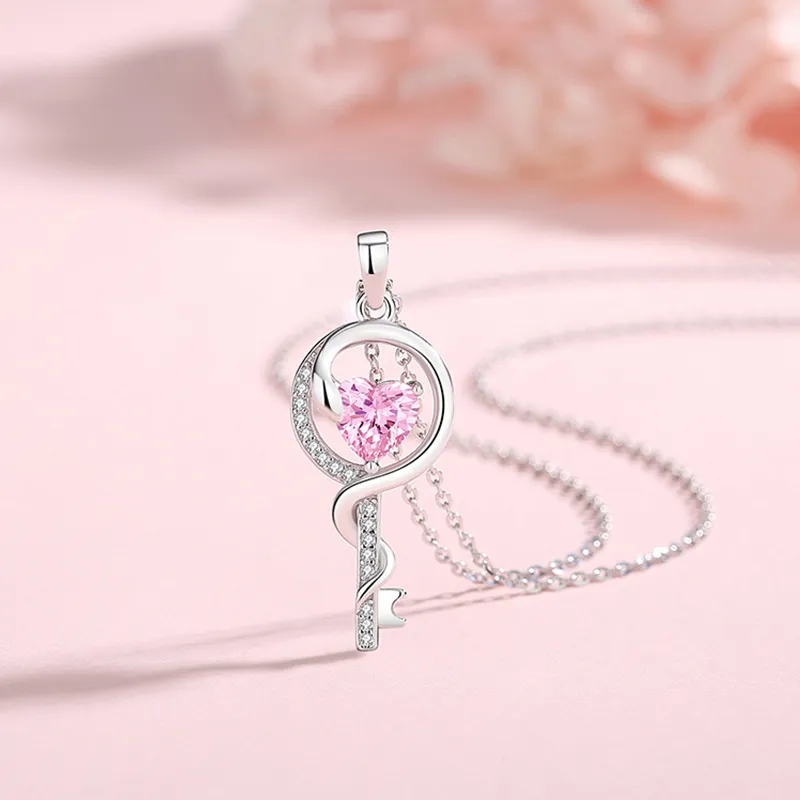 Heart Grass S925 Silver Necklaces Women's-2