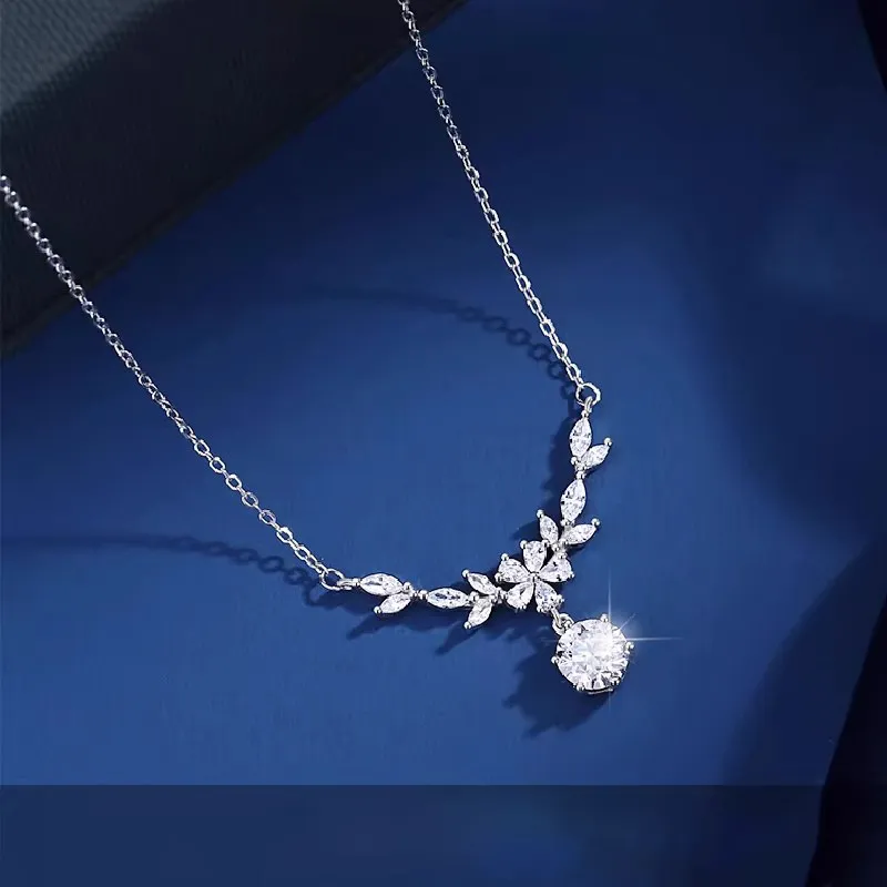 Heart Grass S925 Silver Necklaces Women's-2