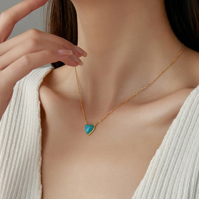 Heart Grass S925 Silver Necklaces Women's-3