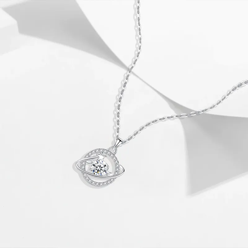 Heart Grass 925 Sterling Silver Necklaces Women's-2