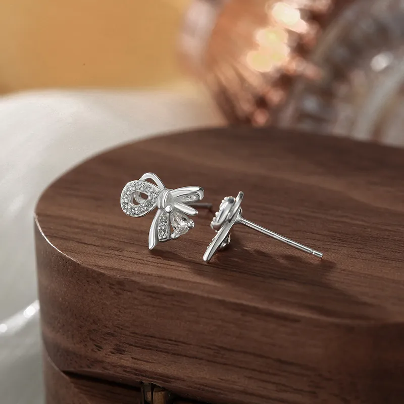 Heart Grass 999 Fine Silver Stud Earrings Women's-2