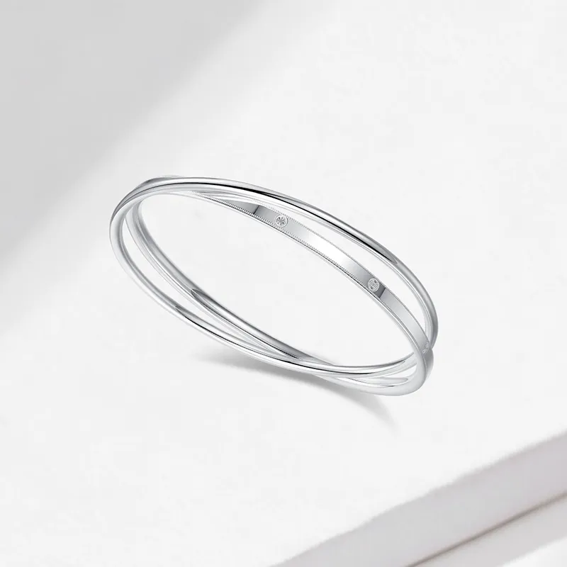 Heart Grass 999 Fine Silver Bangles Women's-3