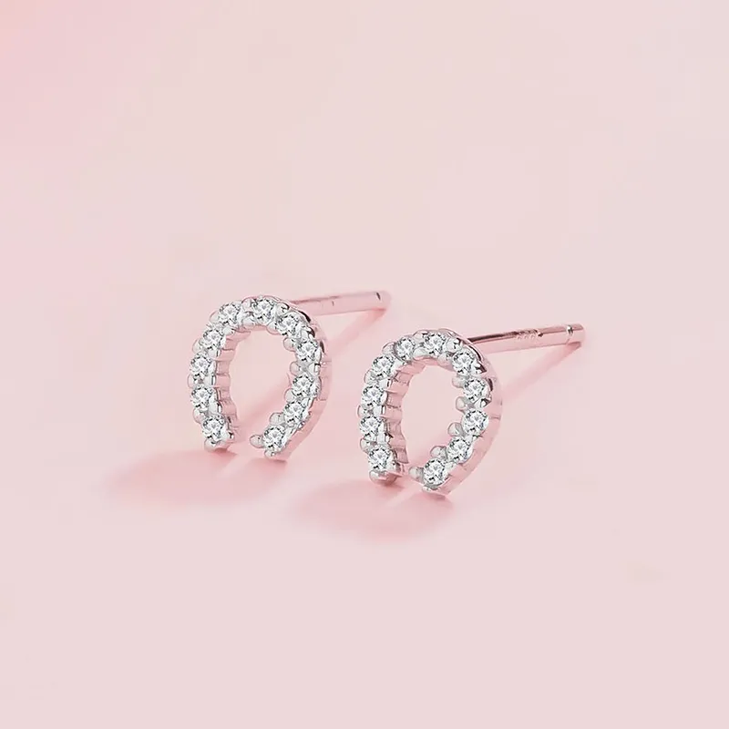 Heart Grass S925 Silver Stud Earrings Women's-1