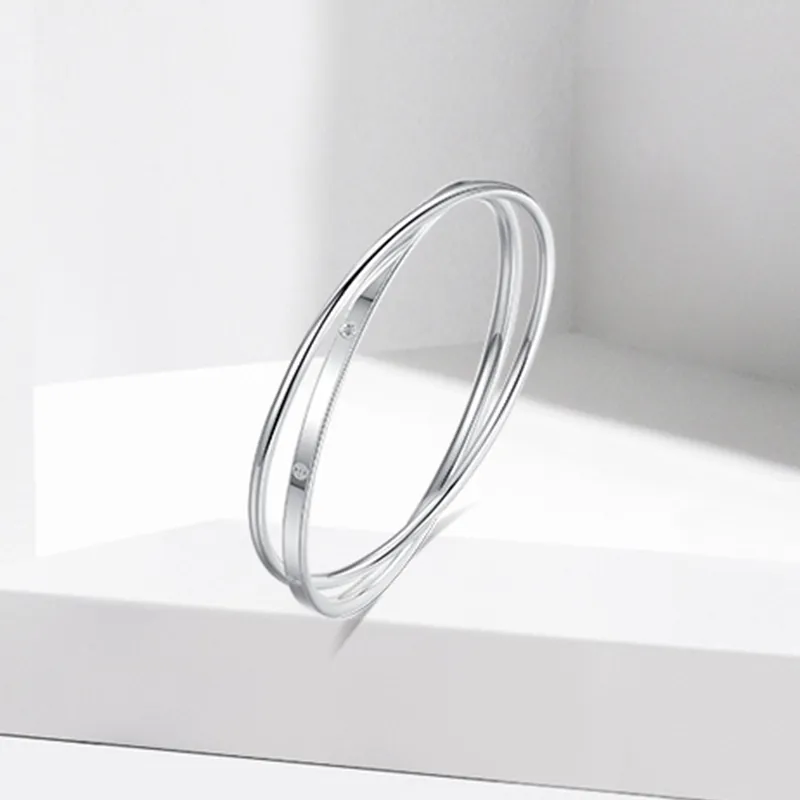Heart Grass 999 Fine Silver Bangles Women's-2