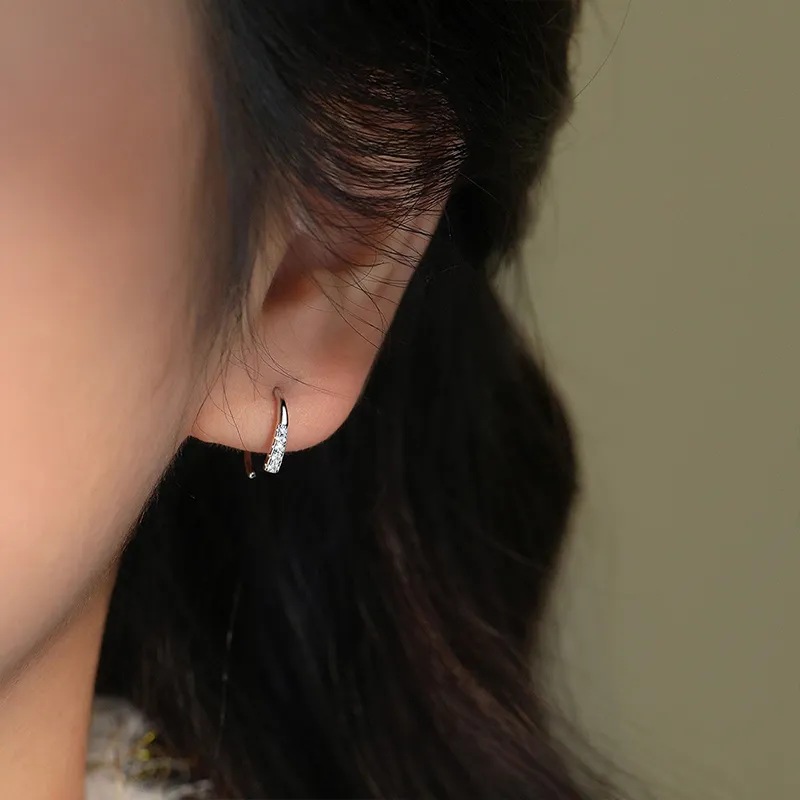 Heart Grass S925 Silver Stud Earrings Women's-4