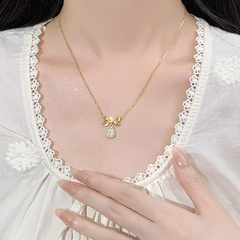 Heart Grass S925 Silver Necklaces Women's-3