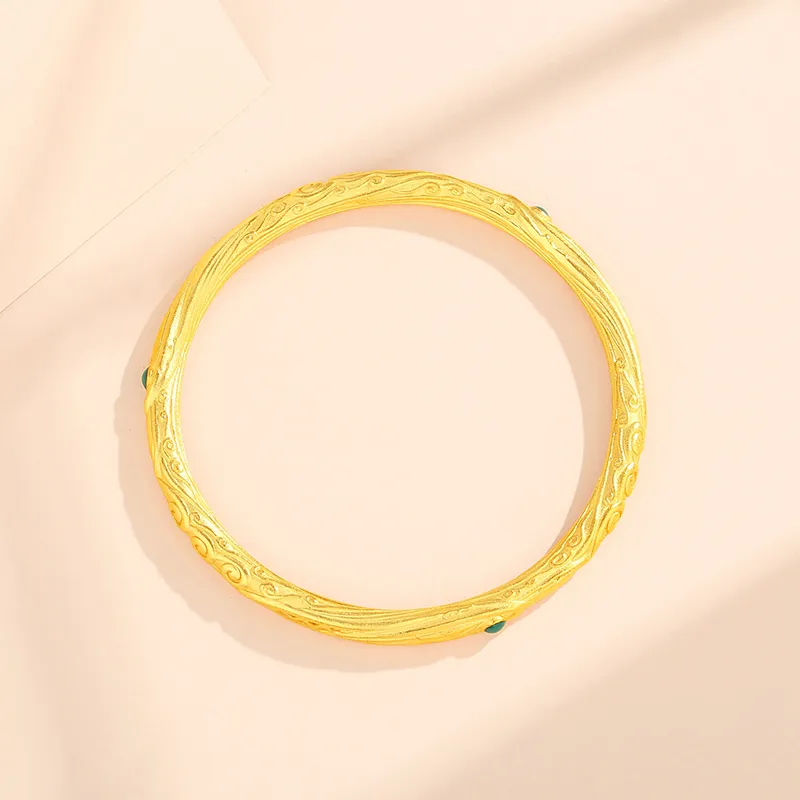Heart Grass 999 Fine Silver Bangles Women's-5