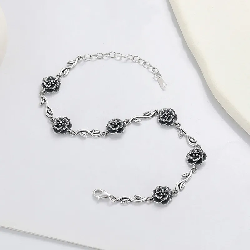 Heart Grass S925 Silver Bracelets Women's-5