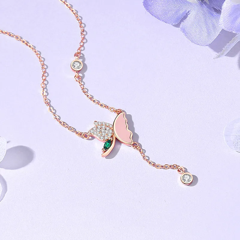Heart Grass S925 Silver Necklaces Women's-2