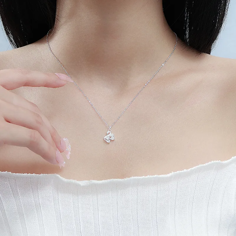 Heart Grass 999 Fine Silver Necklaces Women's-3