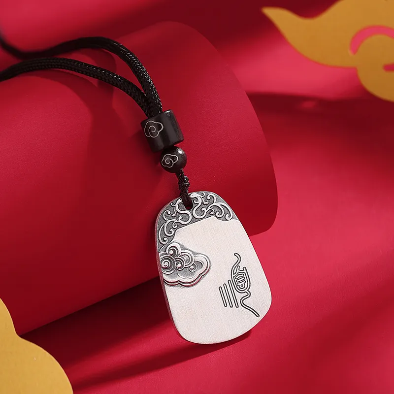 Heart Grass 999 Fine Silver Necklaces Unisex-2
