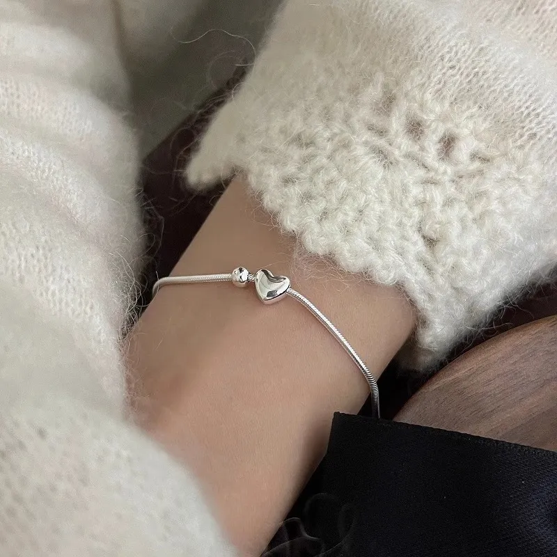 Heart Grass S925 Silver Bracelets Women's-4