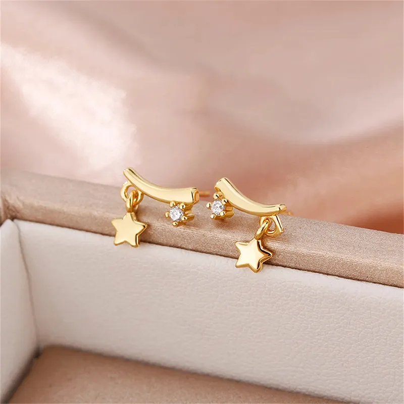 Heart Grass S925 Silver Stud Earrings Women's-1