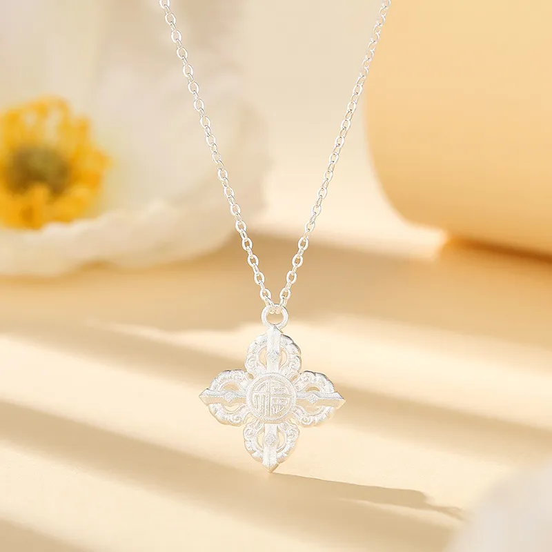 Heart Grass 999 Fine Silver Necklaces Women's-1
